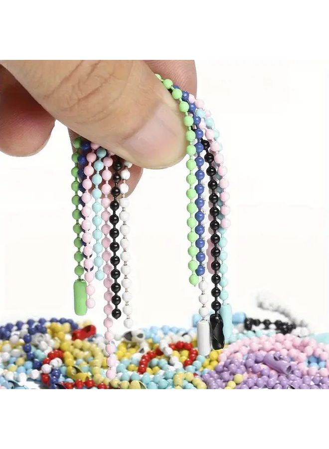 30 قطعة من سلاسل الخرز المعدنية الكروية بألوان مختلطة عشوائية لمشاريع DIY ومشاريع الحرف اليدوية للمفاتيح - Image 5